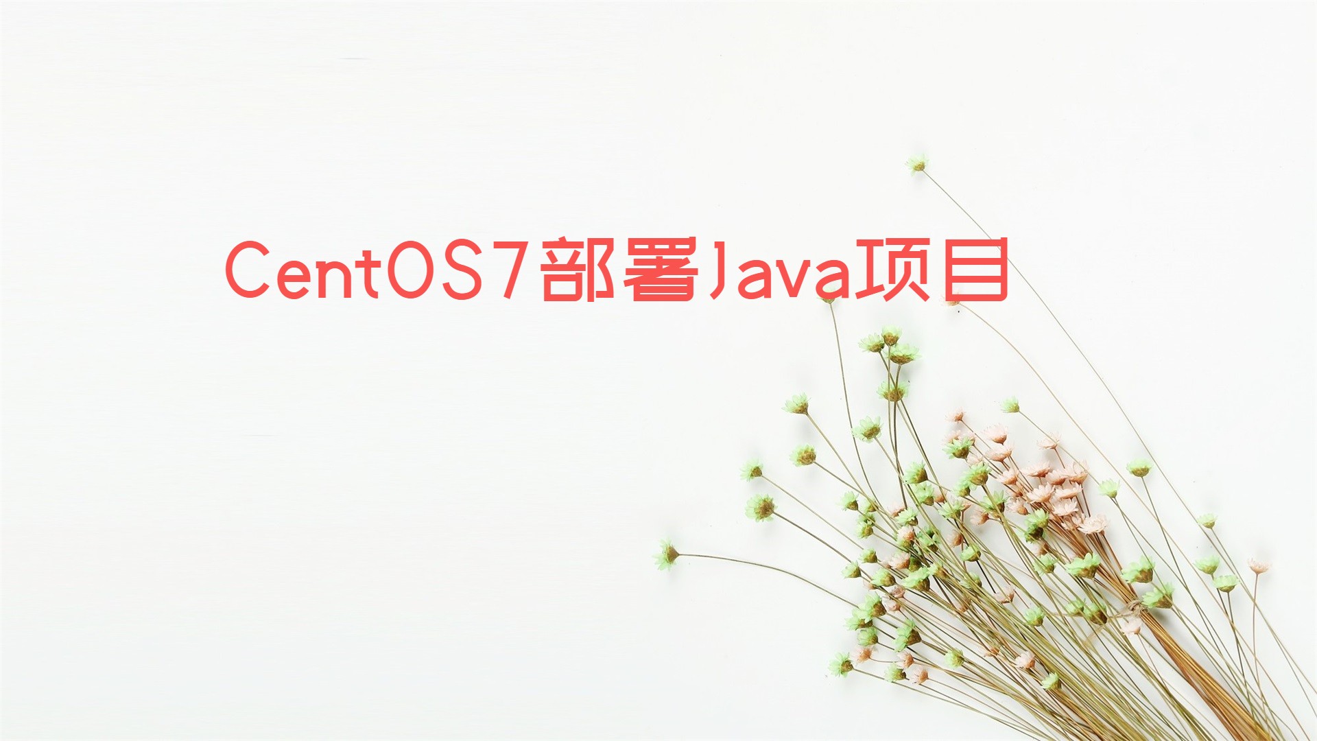 CentOS7部署Java项目