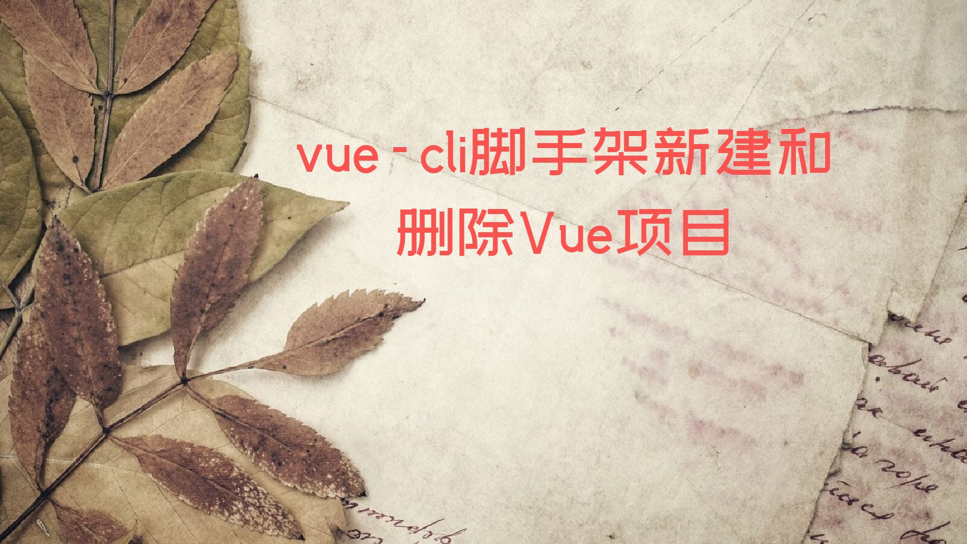 Vue CLI脚手架新建和删除Vue项目