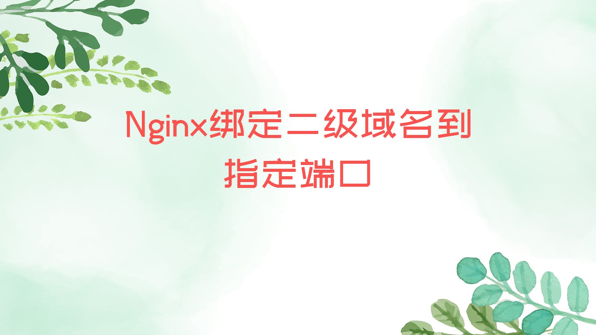 Nginx绑定二级域名到指定端口
