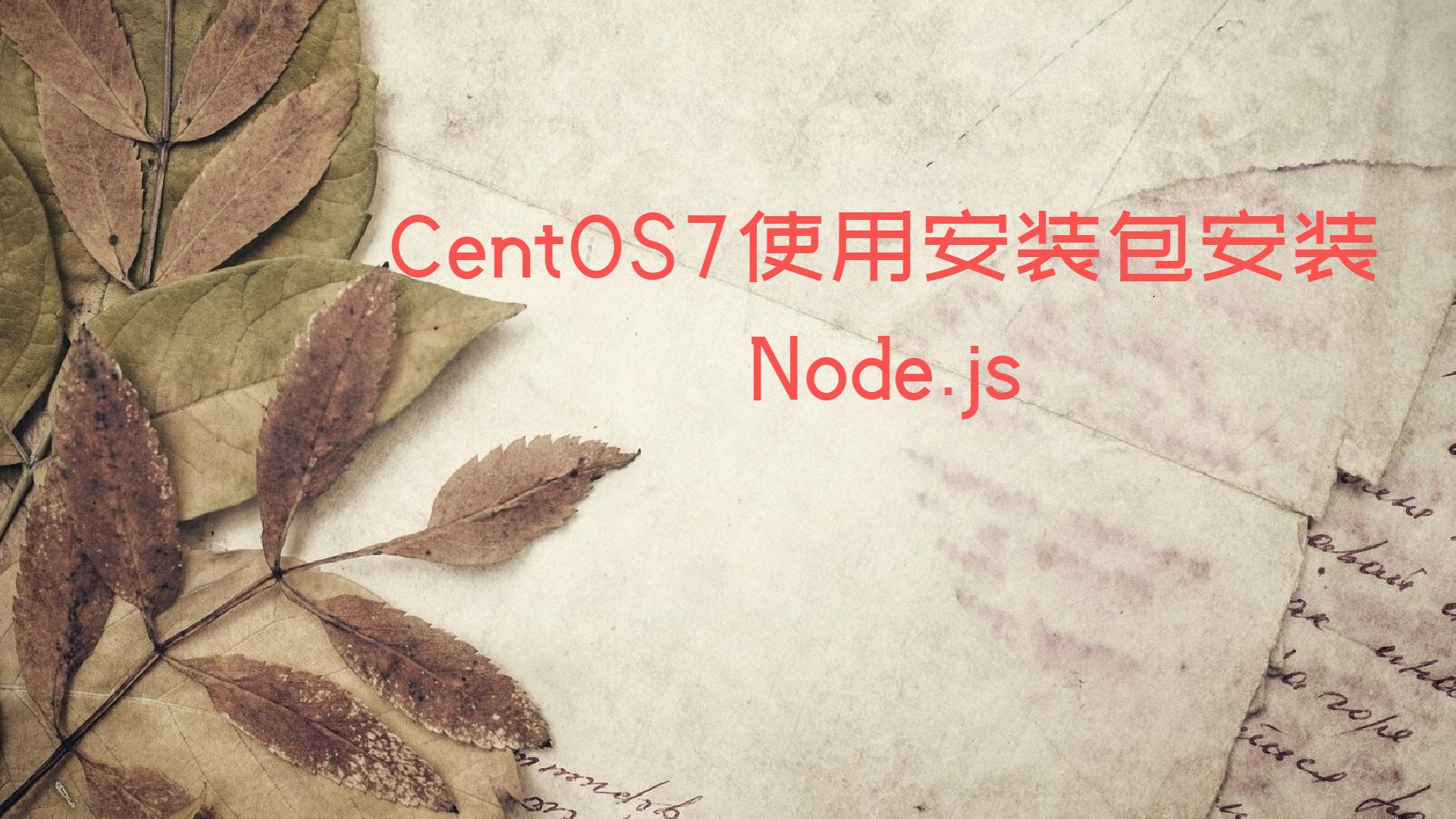 CentOS7使用安装包安装Node.js